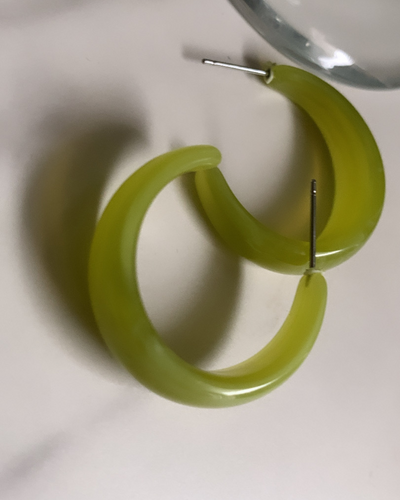 Lisa Hoop Earrings - Green