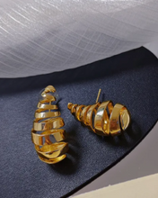 Load image into Gallery viewer, Spiral Tear Drop Earrings