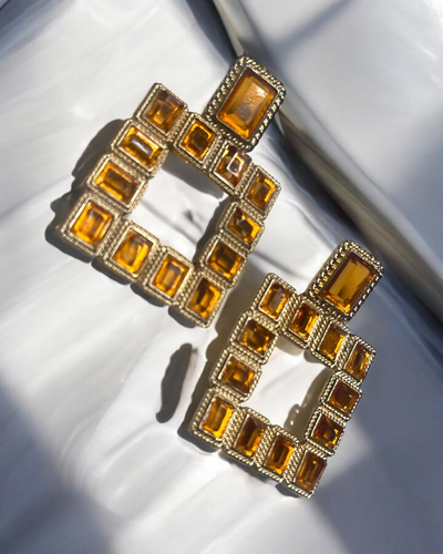 Out of the Box Gold Geometric Drop Earrings