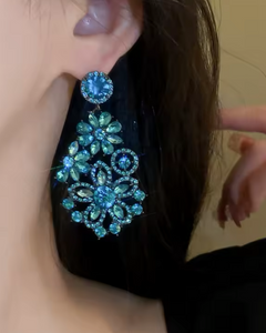 Blue Flower Glam Earrings