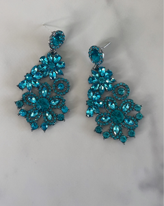 Blue Flower Glam Earrings