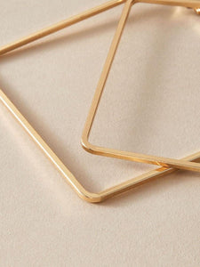Large Gold Square Earrings - Shades of Beautii Collection